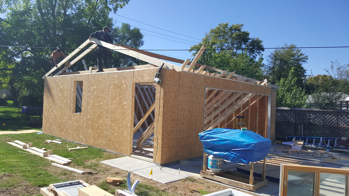 Garage in the building stage